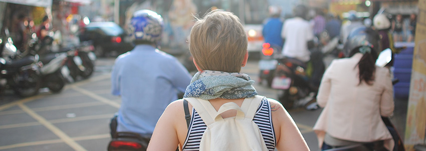 Woman travelling alone